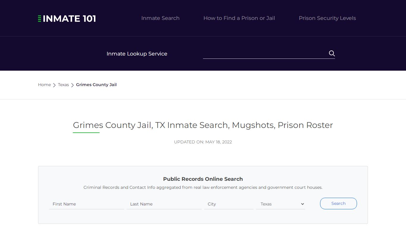 Grimes County Jail, TX Inmate Search, Mugshots, Prison ...